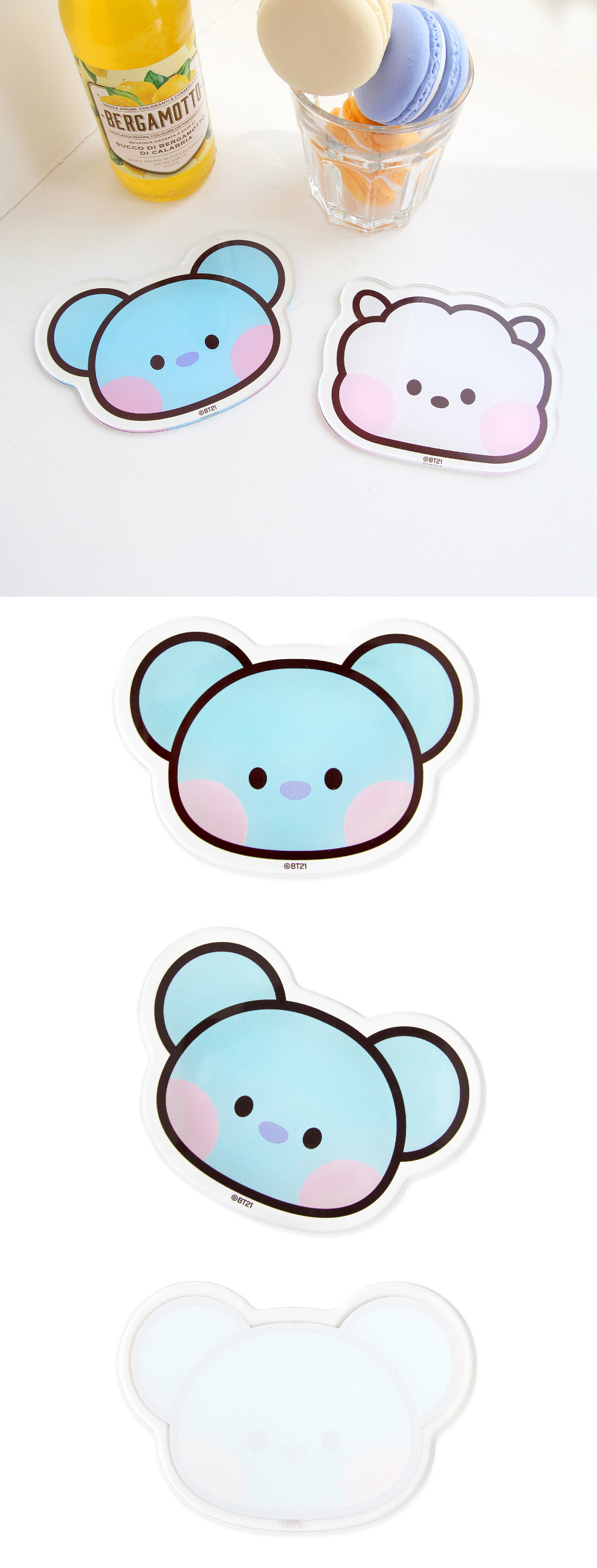 Bt21 Bts Nara Home Deco Collaboration Minini Face Acrylic Coaster